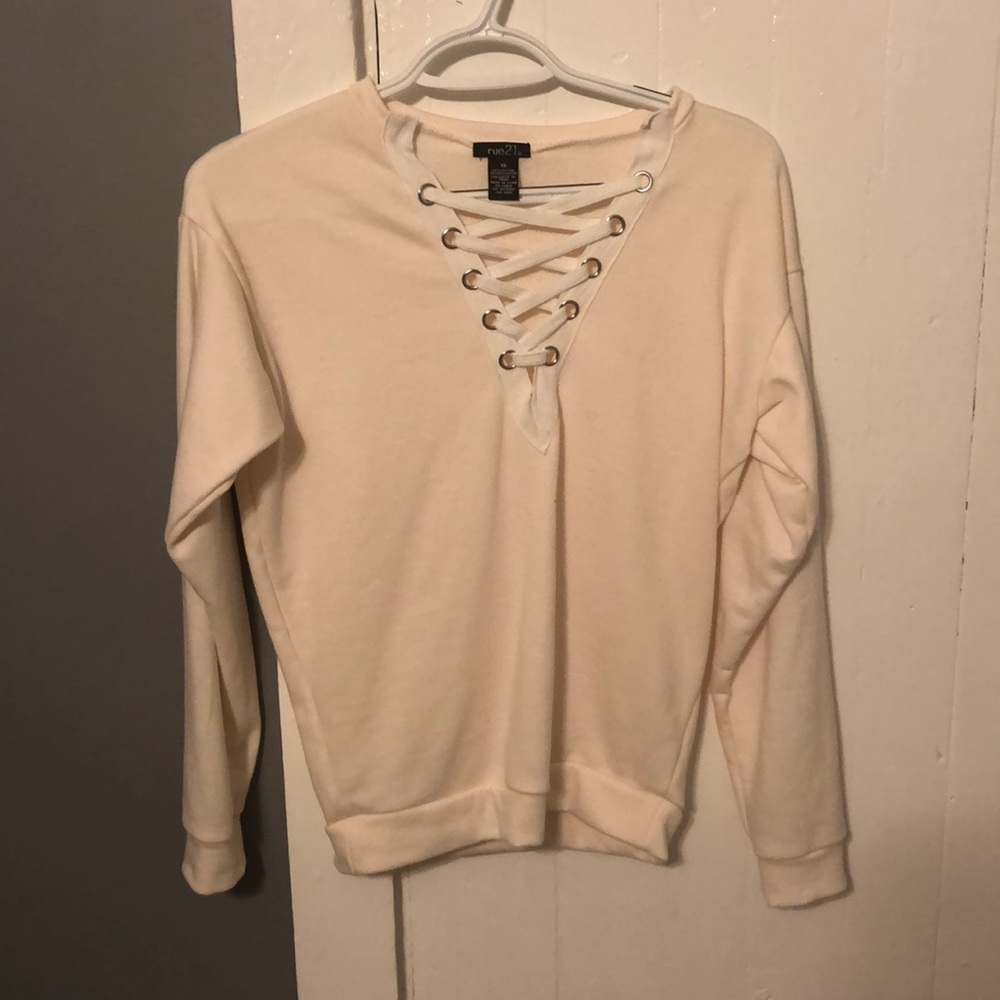 Cream crew neck